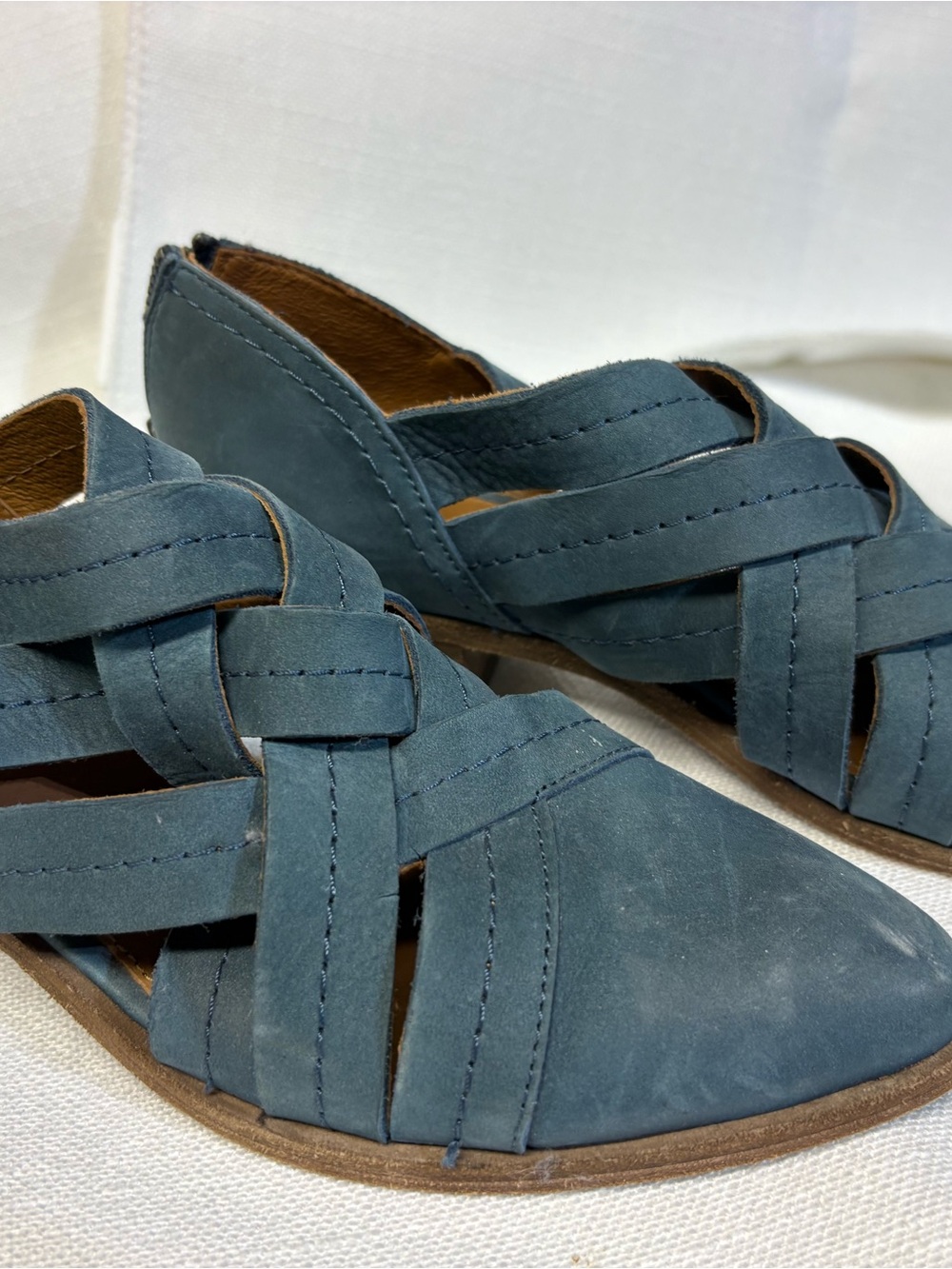 Frye Woven Teal Women’s Slip-On booties